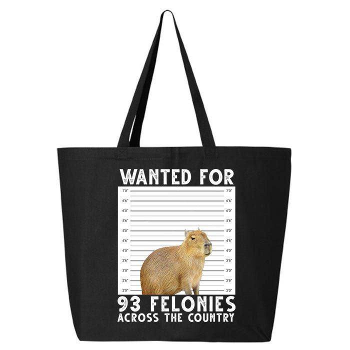 Wanted For 93 Felonies Across The Country Capybara Mugshot 25L Jumbo Tote