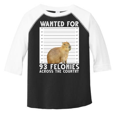 Wanted For 93 Felonies Across The Country Capybara Mugshot Toddler Fine Jersey T-Shirt