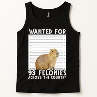 Wanted For 93 Felonies Across The Country Capybara Mugshot Tank Top