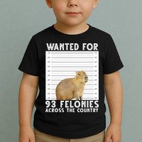 Wanted For 93 Felonies Across The Country Capybara Mugshot Toddler T-Shirt