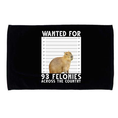 Wanted For 93 Felonies Across The Country Capybara Mugshot Microfiber Hand Towel