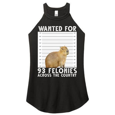 Wanted For 93 Felonies Across The Country Capybara Mugshot Women's Perfect Tri Rocker Tank