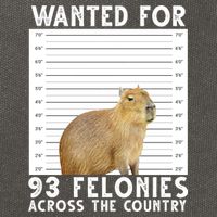 Wanted For 93 Felonies Across The Country Capybara Mugshot Cotton Canvas Backpack