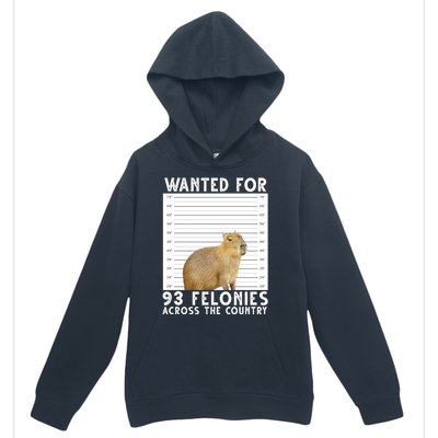 Wanted For 93 Felonies Across The Country Capybara Mugshot Urban Pullover Hoodie