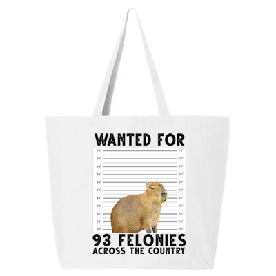 Wanted For 93 Felonies Across The Country Capybara Mugshot 25L Jumbo Tote