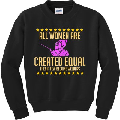 Welder For A Female Welding Steelsmith Kids Sweatshirt