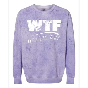 Wtf Funny Adult Wheres The Food Word Play Gift Colorblast Crewneck Sweatshirt