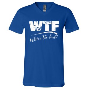 Wtf Funny Adult Wheres The Food Word Play Gift V-Neck T-Shirt