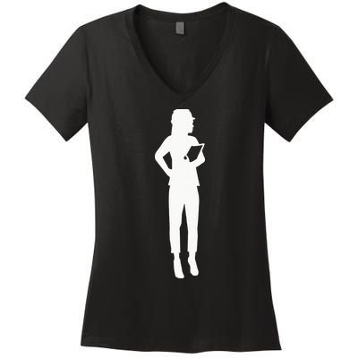 Wo Female architect Women's V-Neck T-Shirt