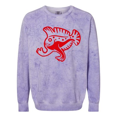 Walking Fish Angish Family Member For Fish Fans Gift Colorblast Crewneck Sweatshirt