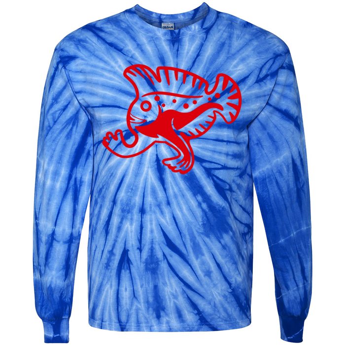 Walking Fish Angish Family Member For Fish Fans Gift Tie-Dye Long Sleeve Shirt