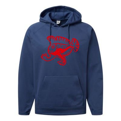 Walking Fish Angish Family Member For Fish Fans Gift Performance Fleece Hoodie