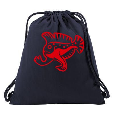 Walking Fish Angish Family Member For Fish Fans Gift Drawstring Bag