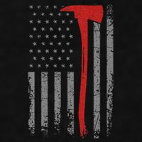 Wildland Firefighter Axe American Flag Thin Red Line Fireman Ladies PosiCharge Tri-Blend Wicking Tank