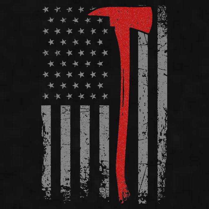Wildland Firefighter Axe American Flag Thin Red Line Fireman Ladies PosiCharge Tri-Blend Wicking Tank