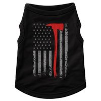 Wildland Firefighter Axe American Flag Thin Red Line Fireman Doggie Tank