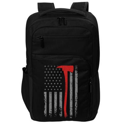Wildland Firefighter Axe American Flag Thin Red Line Fireman Impact Tech Backpack