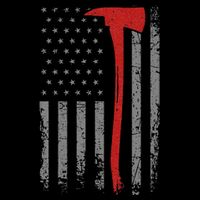 Wildland Firefighter Axe American Flag Thin Red Line Fireman Bucket Hat