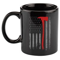 Wildland Firefighter Axe American Flag Thin Red Line Fireman 11oz C Handle Ceramic Mug