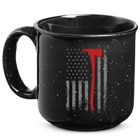 Wildland Firefighter Axe American Flag Thin Red Line Fireman 15oz Campfire Ceramic Mug