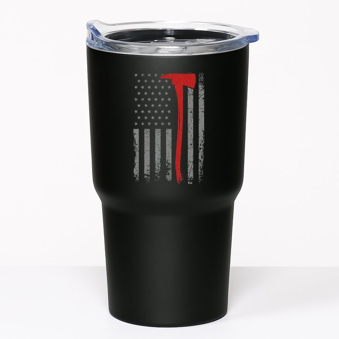 Wildland Firefighter Axe American Flag Thin Red Line Fireman Tumbler