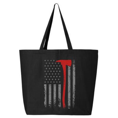 Wildland Firefighter Axe American Flag Thin Red Line Fireman 25L Jumbo Tote