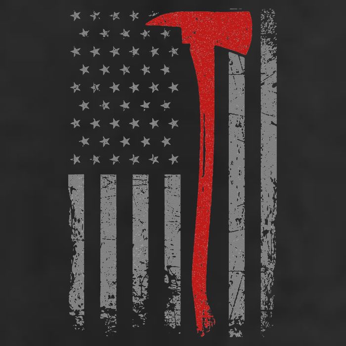 Wildland Firefighter Axe American Flag Thin Red Line Fireman Microfiber Hand Towel