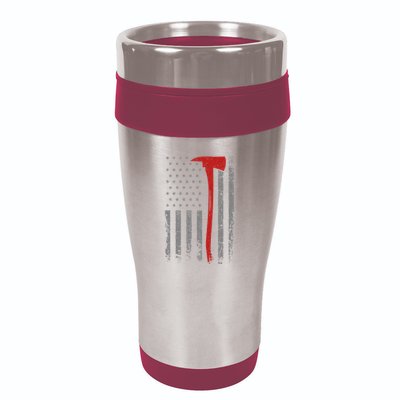 Wildland Firefighter Axe American Flag Thin Red Line Fireman 16oz Travel Tumbler