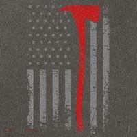 Wildland Firefighter Axe American Flag Thin Red Line Fireman Cotton Canvas Backpack