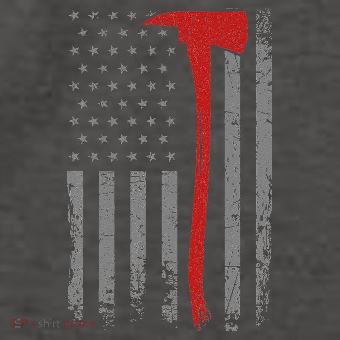 Wildland Firefighter Axe American Flag Thin Red Line Fireman Vector Backpack