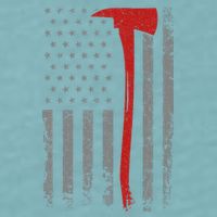 Wildland Firefighter Axe American Flag Thin Red Line Fireman Sueded Cloud Jersey T-Shirt