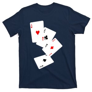 Womens Four Aces Poker Pro Lucky Player Winner Costume Hand Gifts VNeck T-Shirt