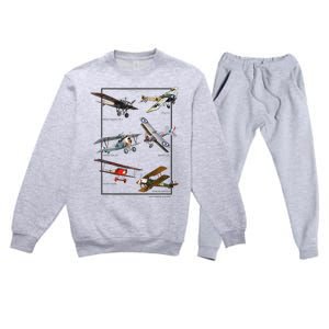 Wwi Fighters Airplanes Premium Crewneck Sweatsuit Set