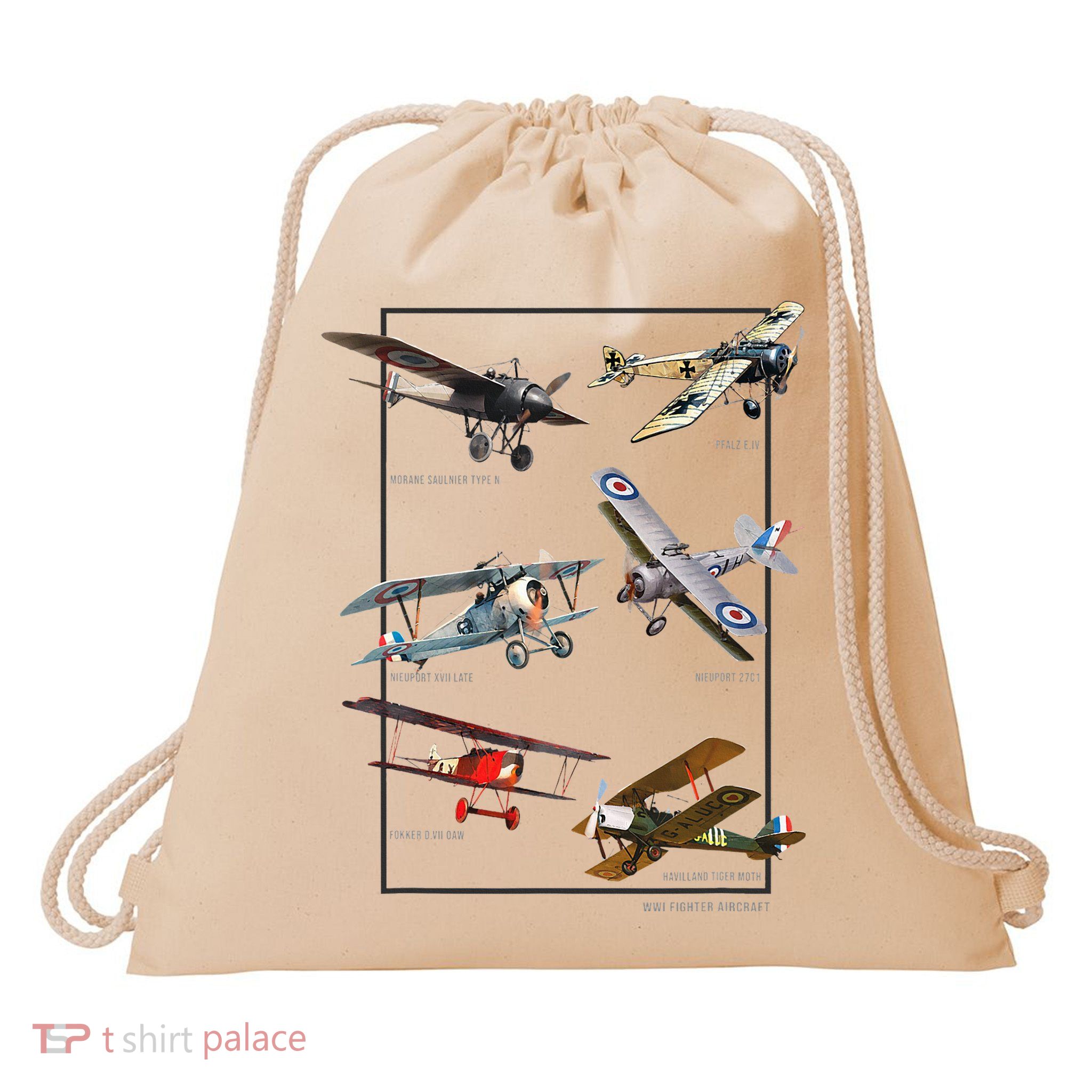 Wwi Fighters Airplanes Drawstring Bag