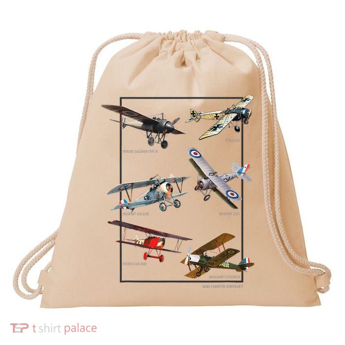 Wwi Fighters Airplanes Drawstring Bag