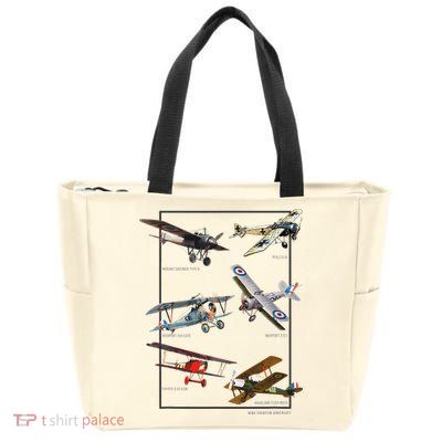 Wwi Fighters Airplanes Zip Tote Bag