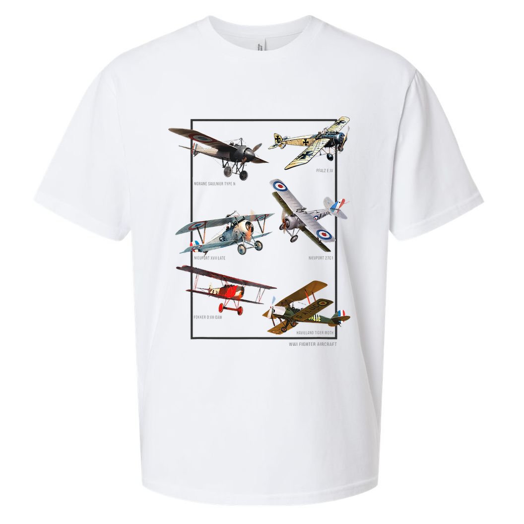 Wwi Fighters Airplanes Sueded Cloud Jersey T-Shirt