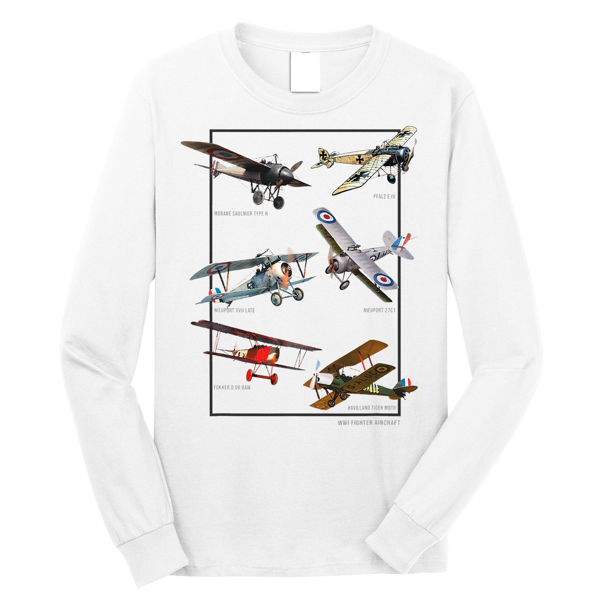 Wwi Fighters Airplanes Long Sleeve Shirt