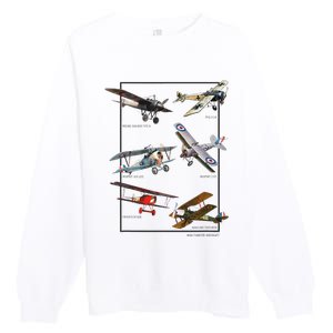 Wwi Fighters Airplanes Premium Crewneck Sweatshirt