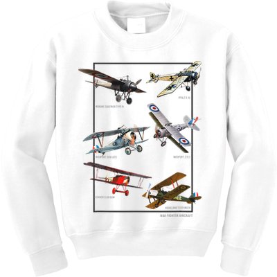 Wwi Fighters Airplanes Kids Sweatshirt
