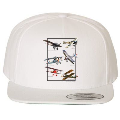 Wwi Fighters Airplanes Wool Snapback Cap