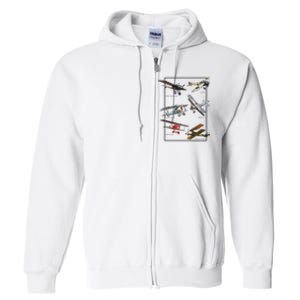 Wwi Fighters Airplanes Full Zip Hoodie