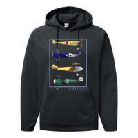 WWI Fighters Airplanes Vintage Performance Fleece Hoodie