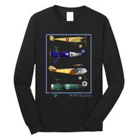 WWI Fighters Airplanes Vintage Long Sleeve Shirt