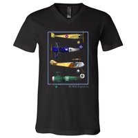 WWI Fighters Airplanes Vintage V-Neck T-Shirt