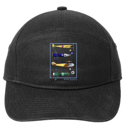 WWI Fighters Airplanes Vintage 7-Panel Snapback Hat