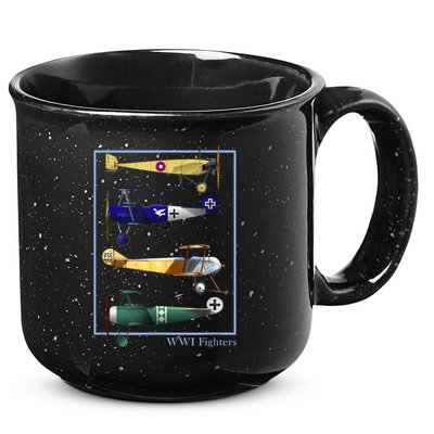WWI Fighters Airplanes Vintage 15oz Campfire Ceramic Mug