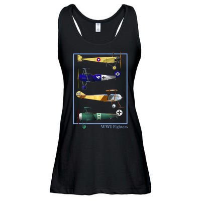 WWI Fighters Airplanes Vintage Ladies Essential Flowy Tank