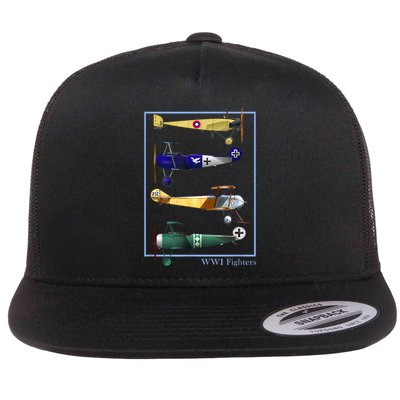 WWI Fighters Airplanes Vintage Flatbill Hat