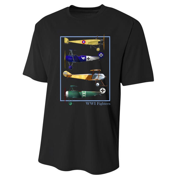 WWI Fighters Airplanes Vintage Performance Sprint T-Shirt